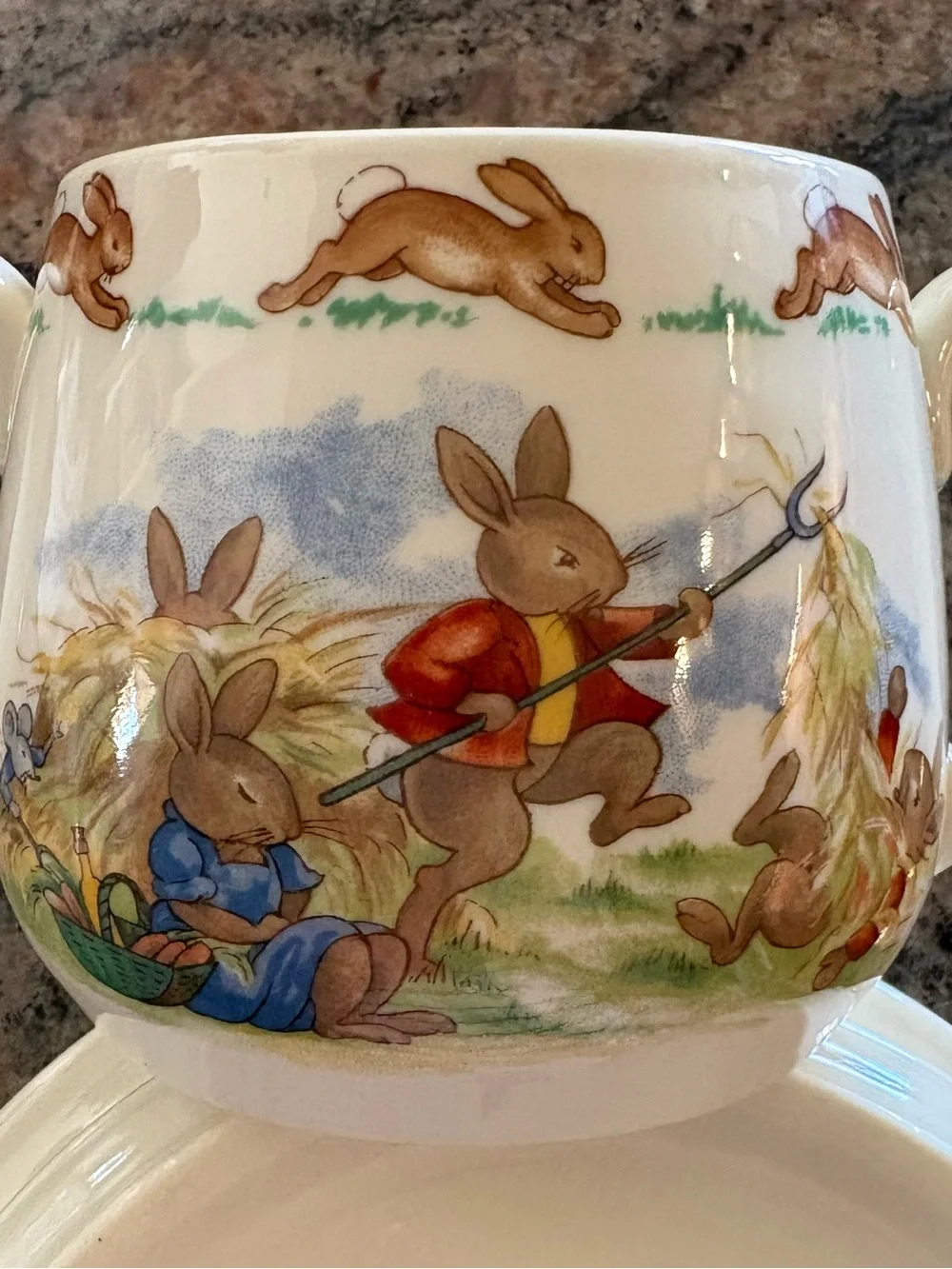 Royal Doulton “Bunnykins”Children's Bunny-Themed Ceramic Bowl and Mug Set